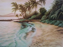 Click for larger view of Work ID #368:
"Lanikuhonua Beach" by Belinda Leigh