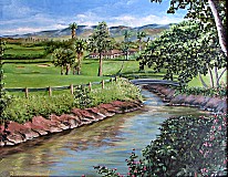 Click for larger view of Work ID #384:
"Royal Kaanapali - 5th Hole" (10/75) by Belinda Leigh
