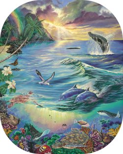 "God’s Handiwork" by Belinda Leigh
Category:  Seascapes, Dolphins, Turtles, Whales