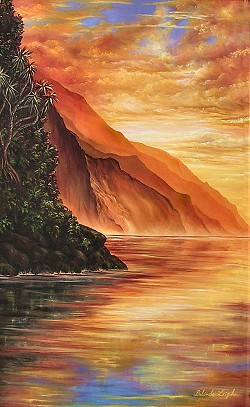 "Meditating Na Pali" by Belinda Leigh
Category:  Beaches, Sunsets, Seascapes