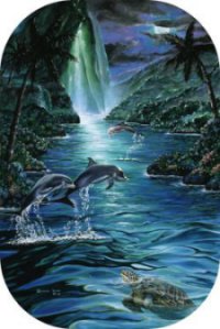 "Moonlight Serenade" by Belinda Leigh
Category:  Seascapes, Turtles, Dolphins