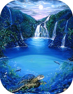 "Turtle Falls 1" by Belinda Leigh
Category:  Seascapes, Turtles, Waterfalls
