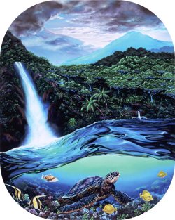 "Turtle Falls 2" by Belinda Leigh
Category:  Seascapes, Turtles, Waterfalls